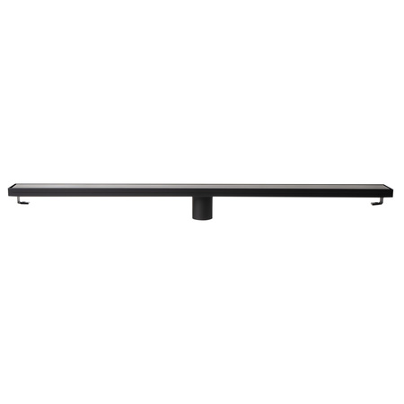 Alfi Brand 36" Black Matte Stainless Steel Linear Shower Drain with Solid Cover ABLD36B-BM